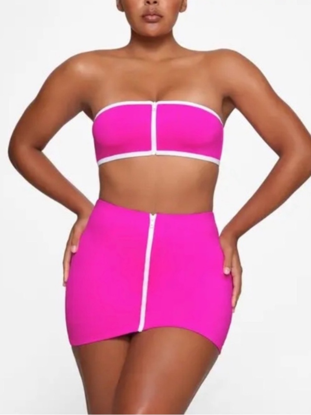 SKIMS Sporty Zipper Swim Mini Skirt Womenβs Size 3X in Hibiscus NWT